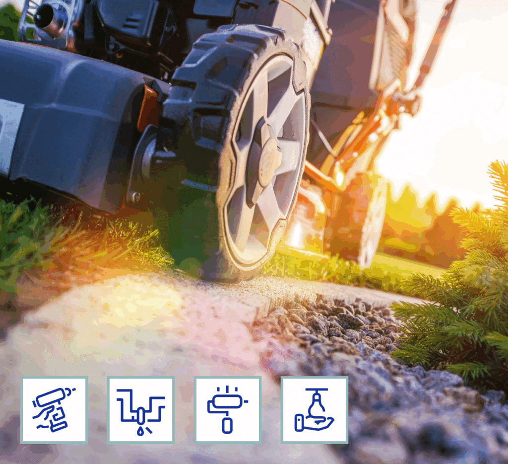 Lawn Mower with Service Icons