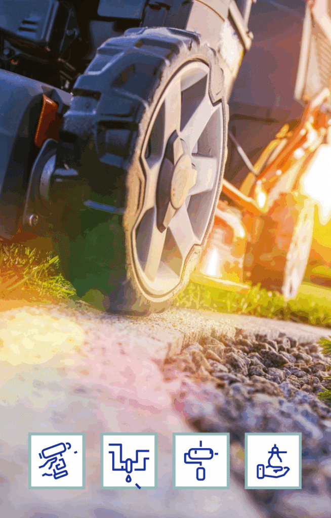 Lawn Mower with maintenance Icons
